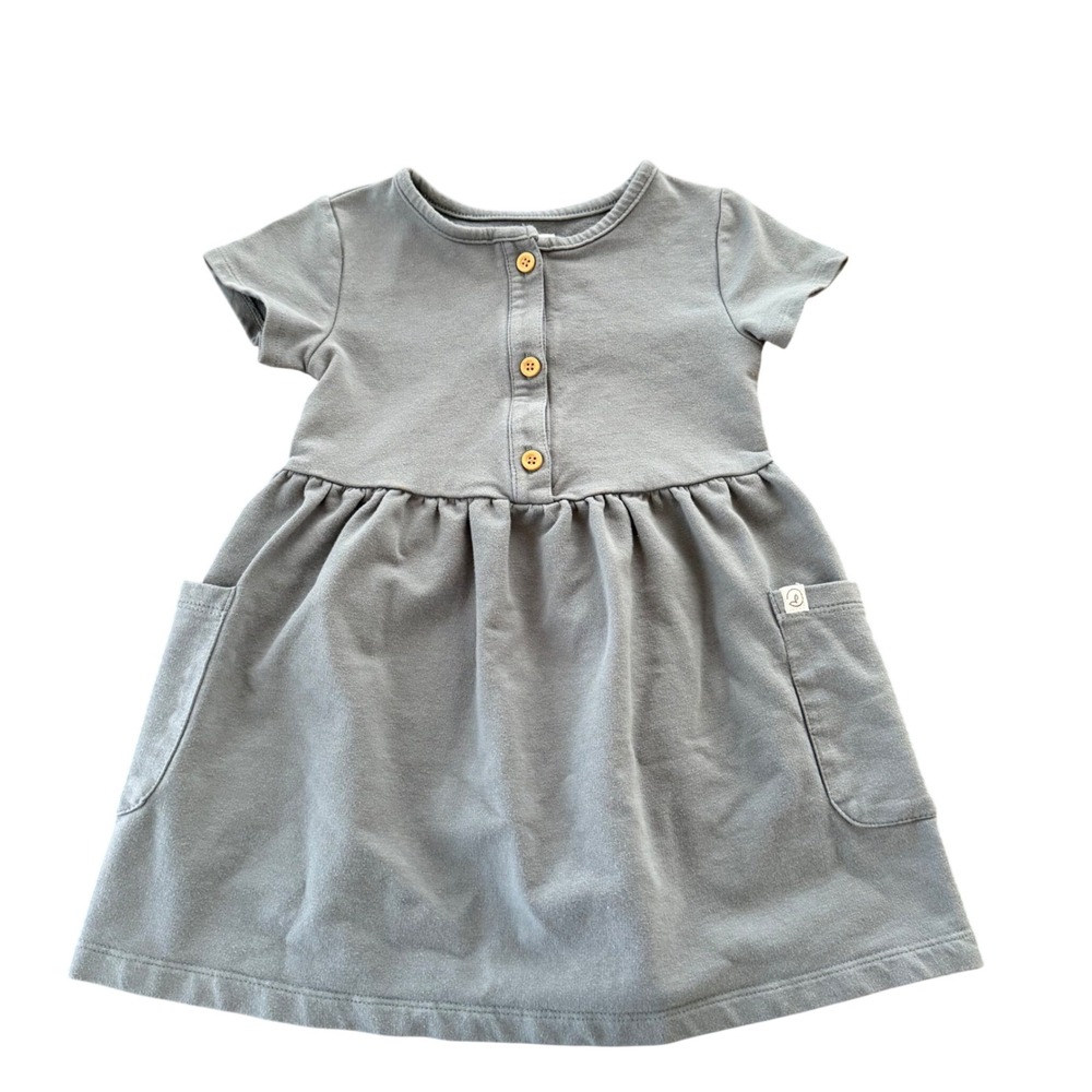 Little Planet by Carters Organic Cotton Sage Green Henley Pocket Dress 2T Knit‎